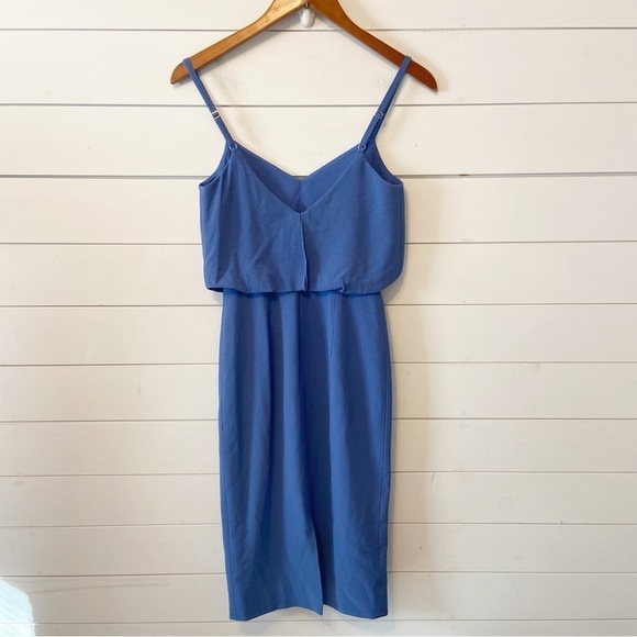 NWTs Dress The Population | Alondra Blouson Sheath Dress Blue Jay Size XXS - Picture 4 of 12